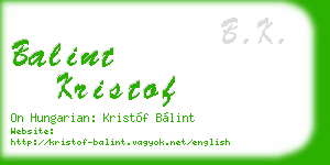 balint kristof business card